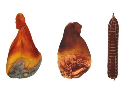 Řeznická potravinářská atrapa šunka a salám v síťce