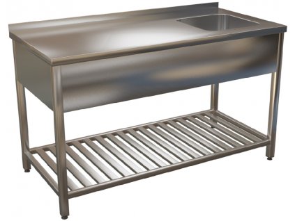 mmilenium.cz velkoobchodgastro.cz Dřez nerez KSVOR s lisovanou vanou a roštovou policí hloubka 600mm