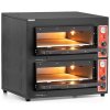 Profesionální dvoukomorová pec na pizzu 2x4x30 cm | FORGAST FG09551