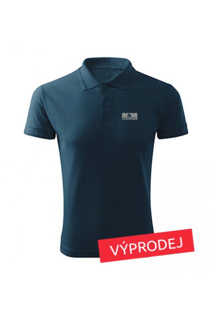 Panská polokošile modrá šedé logo nejdůvěryhodnější značka 203- VÝPRODEJ