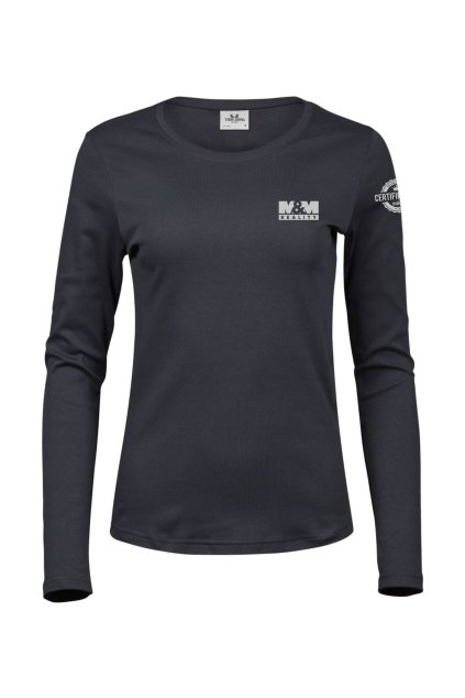 Tričko z organické bavlny s dlouhým rukávem Certifikovaný makléř | dámské