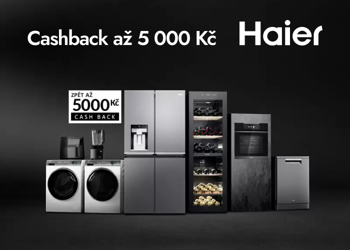 CashBack v hodnotě až 5000 Kč zpět k vybraným spotřebičům Haier!