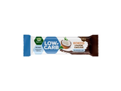 LOW CARB tyčinka Topnatur KOKOS v mléčné čokoládě, 40g