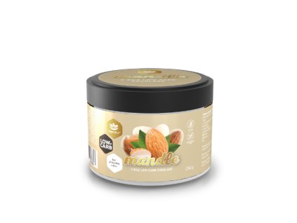 LOW CARB mandle v bílé čokoládě 250g
