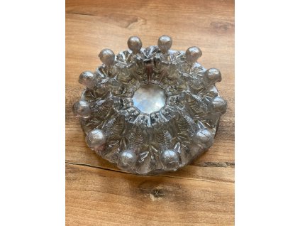 21. popelník kostry stříbrný 15x15cm