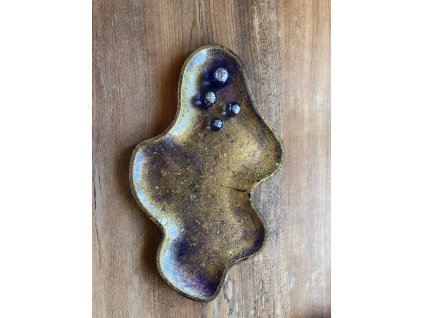 22. miska na šperky zlatofialová 27x15cm