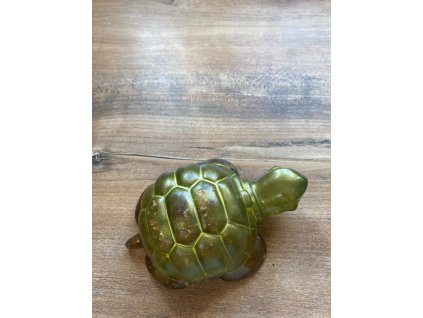 23. dekorace želva zelenožlutá 14x9cm