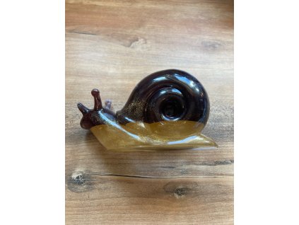 10. dekorace šnek černozlatý 14x5x8cm