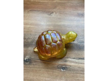 13. dekorace želva žlutá 14x9cm