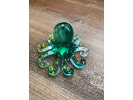 15. dekorace chobotnice zelená 8x8x5cm