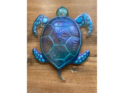 19. dekorace želva modrá 9x17cm