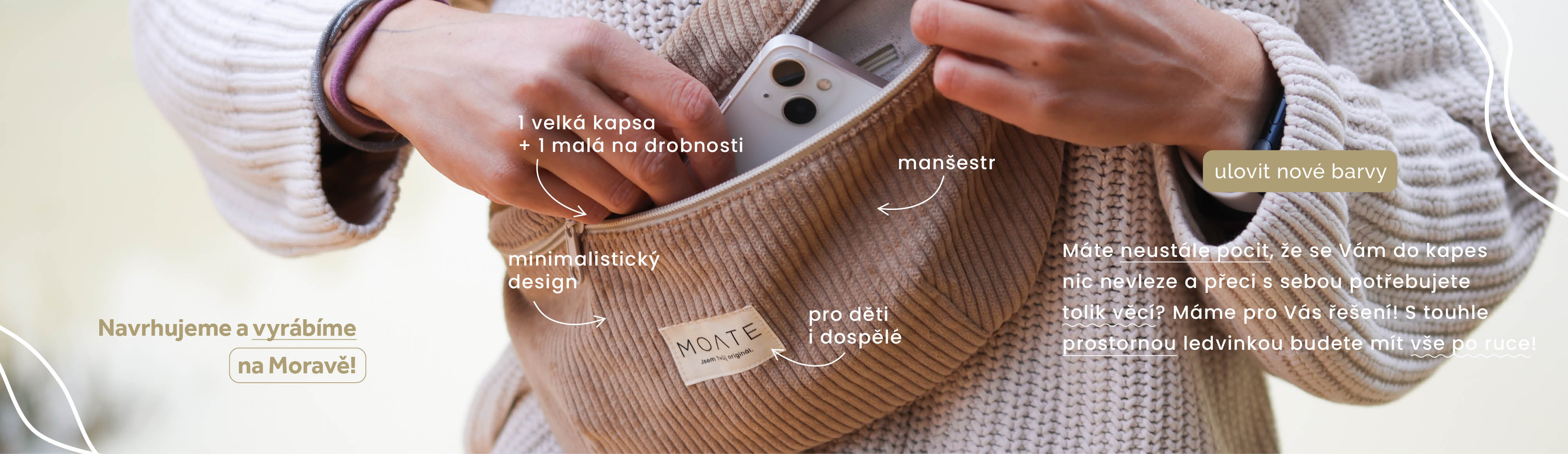 Taky máte problém s kapsami? Těch prostě nikdy není dost. A přitom máte tolik věcí, co s sebou potřebujete. Jestli se v tomhle vidíte, je tahle ledvinka šitá přesně pro Vás!