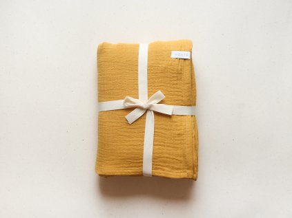 mušelínová deka ochre