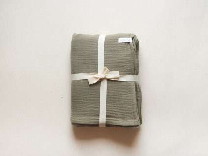 mušelínová deka khaki