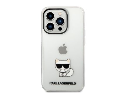 Ochranný kryt pro iPhone 14 Pro - Karl Lagerfeld, Choupette Logo Transparent