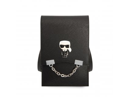 Univerzální pouzdro / taška s kapsou na mobil - Karl Lagerfeld, Saffiano Ikonik Wallet Black