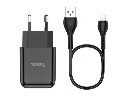 Nabíjecí AC adaptér pro iPhone a iPad - Hoco, N2 Vigour Black + Lightning kabel