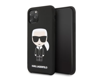 Ochranný kryt na iPhone 11 - Karl Lagerfeld, Iconic Silicone Black