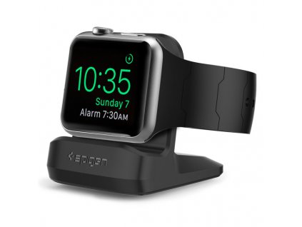 Noční nabíjecí stojánek pro Apple Watch - Spigen, S350 Night Stand Black