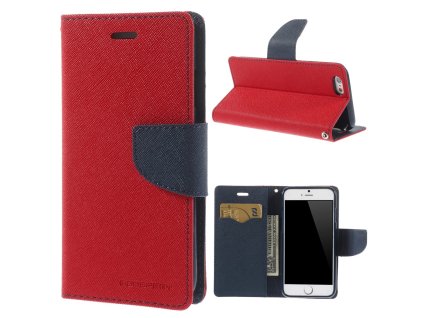 Pouzdro / kryt pro Apple iPhone 6 / 6S - Mercury, Fancy Diary Red/Navy