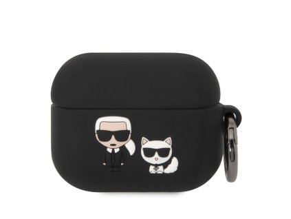 Pouzdro na sluchátka AirPods Pro - Karl Lagerfeld, Karl and Choupette Black