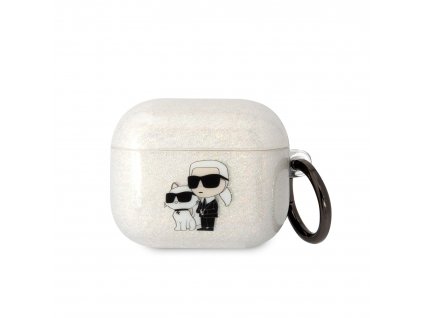 Pouzdro na sluchátka AirPods 3 - Karl Lagerfeld, NFT Karl and Choupette Glitter