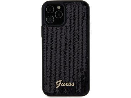 Guess Sequin Script Logo kryt pro iPhone 12/12 Pro Černá