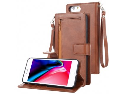 Knížkové pouzdro na iPhone 6 Plus / 6S Plus / 7 Plus / 8 Plus - Mercury, Detachable Diary Brown