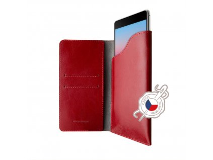 Kožené pouzdro pro iPhone 8 / 7 / 6S / 6 / SE (2020/2022) - FIXED, Pocket Book Red