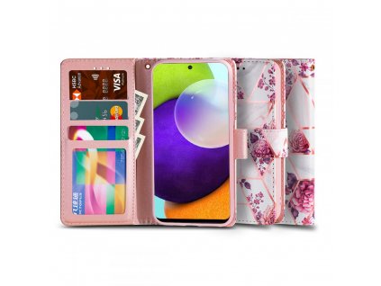 Ochranné pouzdro pro Samsung Galaxy A52 / A52S - Tech-Protect, Wallet Floral Rose