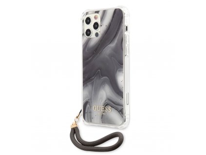 Ochranný kryt pro iPhone 12 / 12 Pro - Guess, TPU Marble Gray