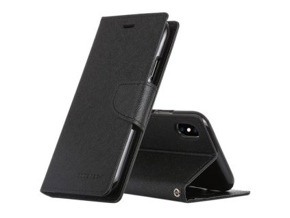 Pouzdro / kryt pro iPhone XS MAX - Mercury, Fancy Diary Black/Black