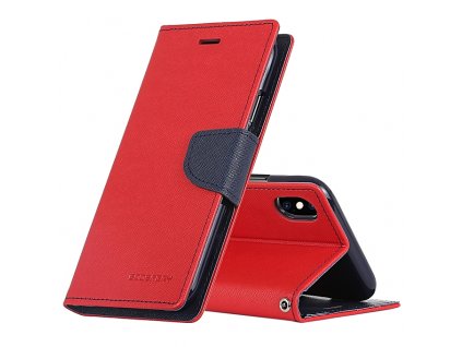 Pouzdro / kryt pro iPhone XS MAX - Mercury, Fancy Diary Red/Navy