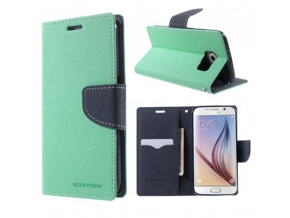 Pouzdro / kryt pro Samsung Galaxy S6 - Mercury, Fancy Diary Mint/Navy