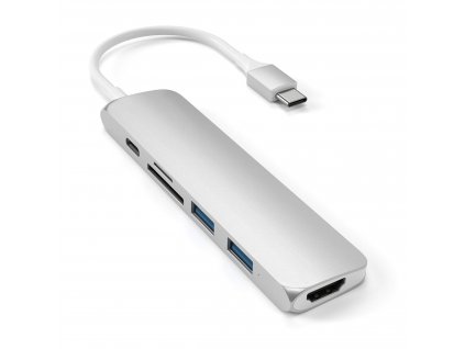 Redukce / adaptér - Satechi, USB-C Slim Multimedia Adapter V2 Silver