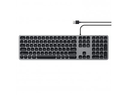 USB klávesnice pro Mac - Satechi, Aluminum Wired Keyboard SpaceGray