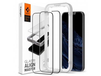 Ochranné tvrzené sklo pro iPhone 13 Pro MAX / 14 PLUS - Spigen, AlignMaster FC (2ks s aplikátorem)