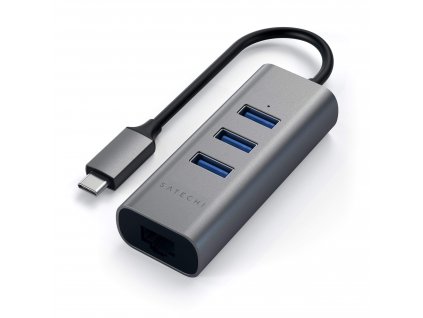 Redukce / adaptér - Satechi, Aluminium USB-C Hub (3x USB 3.0,Ethernet) Gray