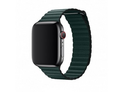 Řemínek pro Apple Watch 38mm / 40mm / 41mm - Devia, LeatherLoop Forest Green