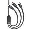 Kabel 3v1 - Hoco, U104 Ultra Black (Lightning+Micro+USB-C)