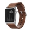 Kožený pásek / řemínek pro Apple Watch 42mm / 44mm / 45mm / 49mm - Nomad, Modern Brown Silver