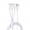 Kabel 3v1 - Devia, Smart White (Lightning+Micro+Type-C)