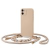 Kryt se šňůrkou pro iPhone 12 - Tech-Protect, Icon Chain Beige