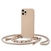 Kryt se šňůrkou pro iPhone 12 Pro - Tech-Protect, Icon Chain Beige