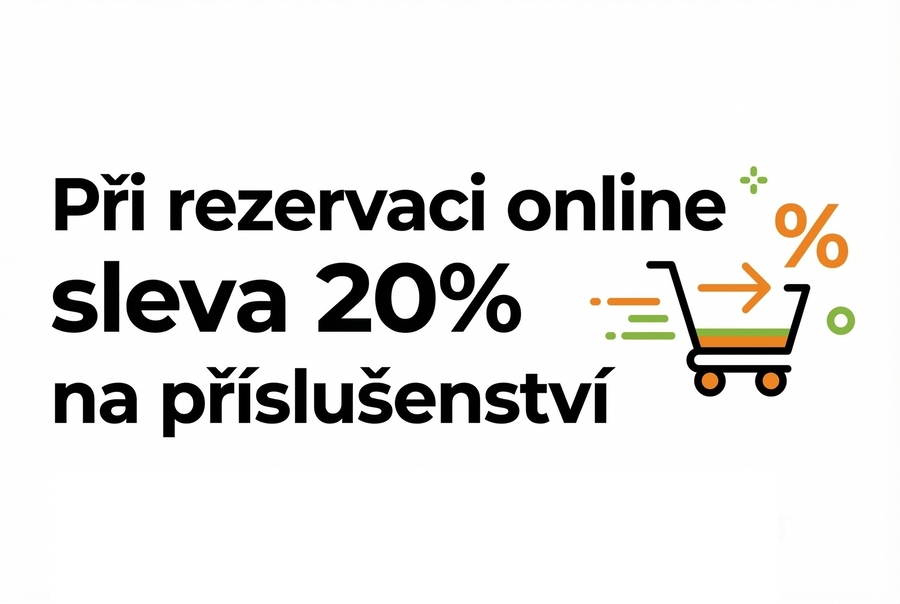 Při rezervaci 20% sleva na příslušenství