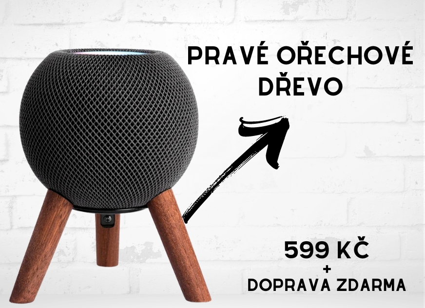 Stojan na HomePod mini z pravého ořechové dřeva s dopravou zdarma