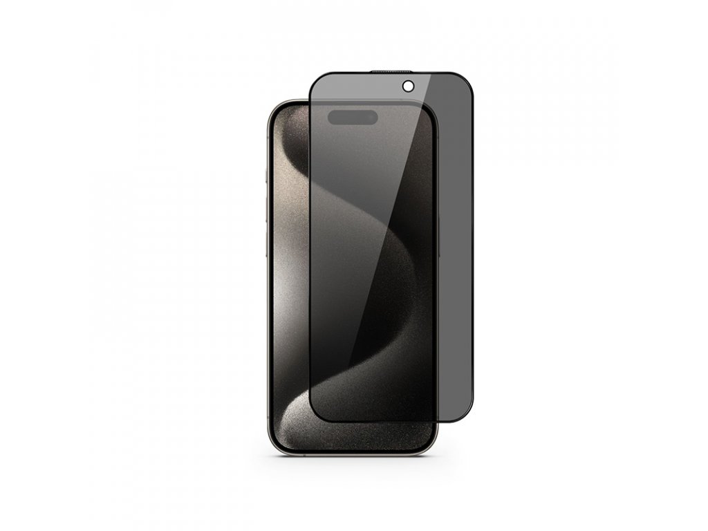 EPICO Edge to Edge Privacy Glass IM iPhone 15 Pro - s aplikátorem