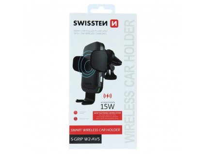 SWISSTEN Smart držák S-GRIP W2-AV5 do ventilace auta s bezdrátovým nabíjením 15W
