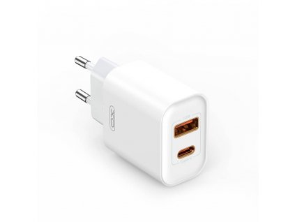 XO Síťový adaptér CE12 PD+QC 20W 1x USB-C + 1x USB-A bílý