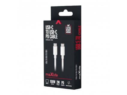 Maxlife Datový kabel MXUC-06 USB-C/USB-C 100W 2m bílý